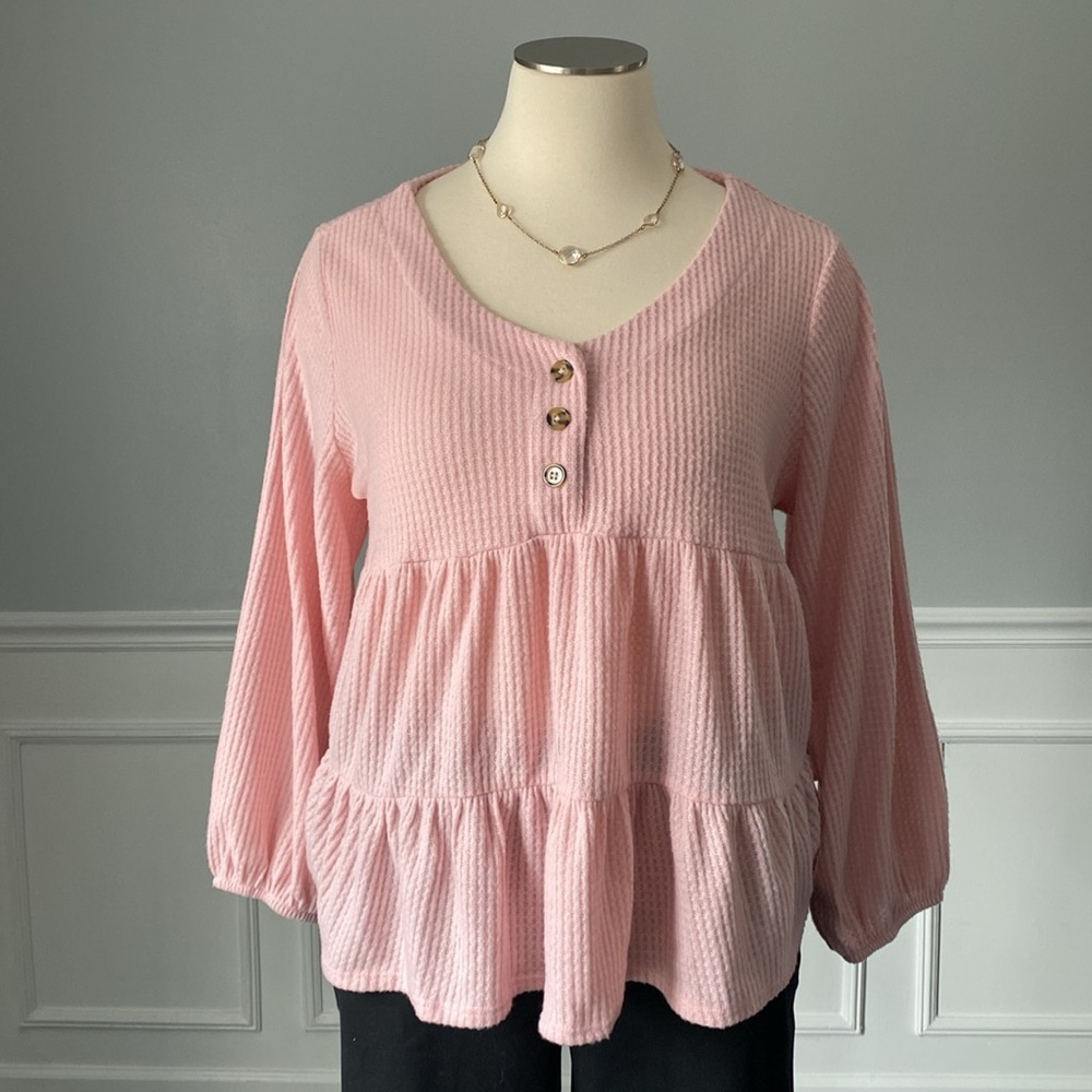 Absolutely Famous Pink Button-Front Blouse